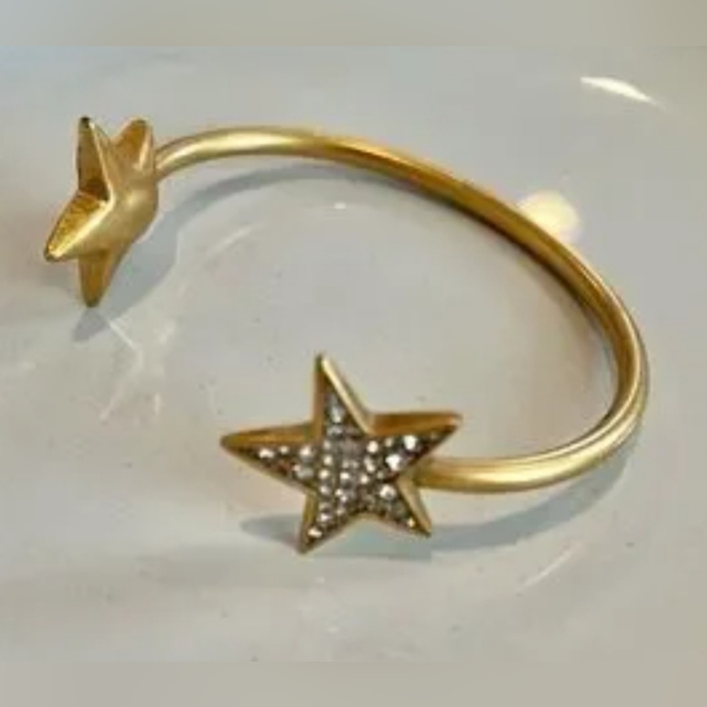 J.Crew Star cuff bracelet crystal encrusted